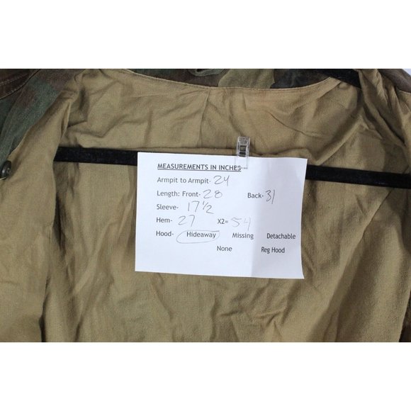 US Army Men's Camouflage Cotton Full Zip Cold Weather Field Coat Jacket Size M - Picture 8 of 8